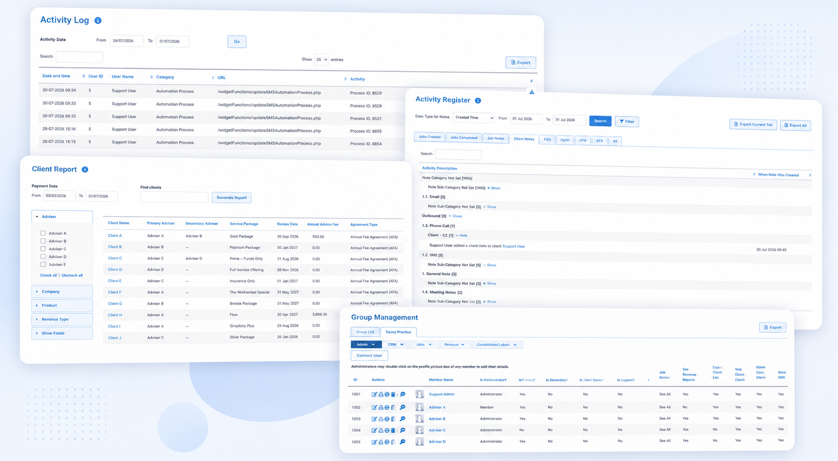 Worksorted practice management dashboard